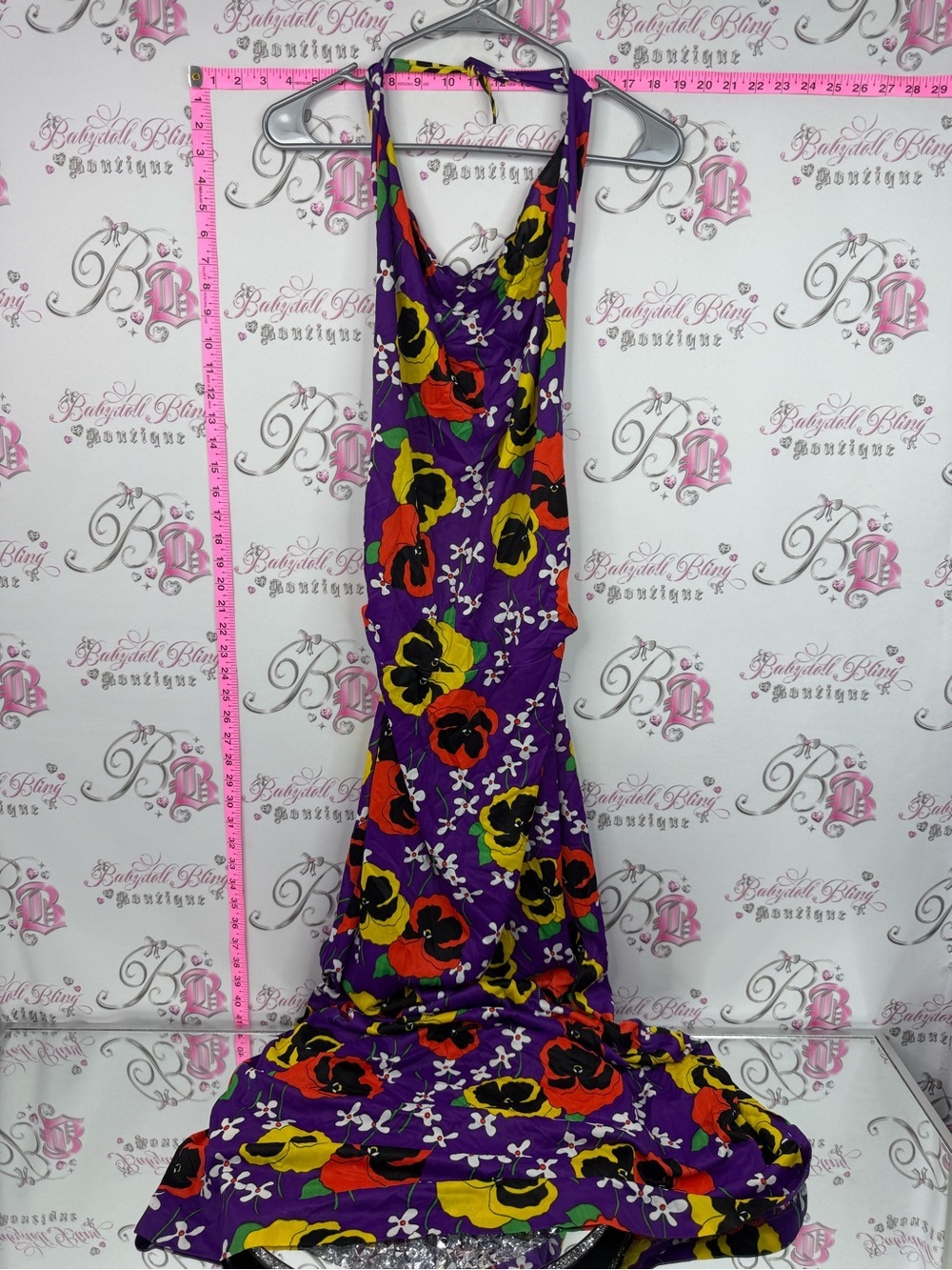 Going streat dress vintage flowers long Purple Floral Maxi Dress